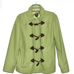 Gap Lime Green Wool Blend with Lucite Buttons & Zi